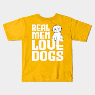 real men love dogs Kids T-Shirt